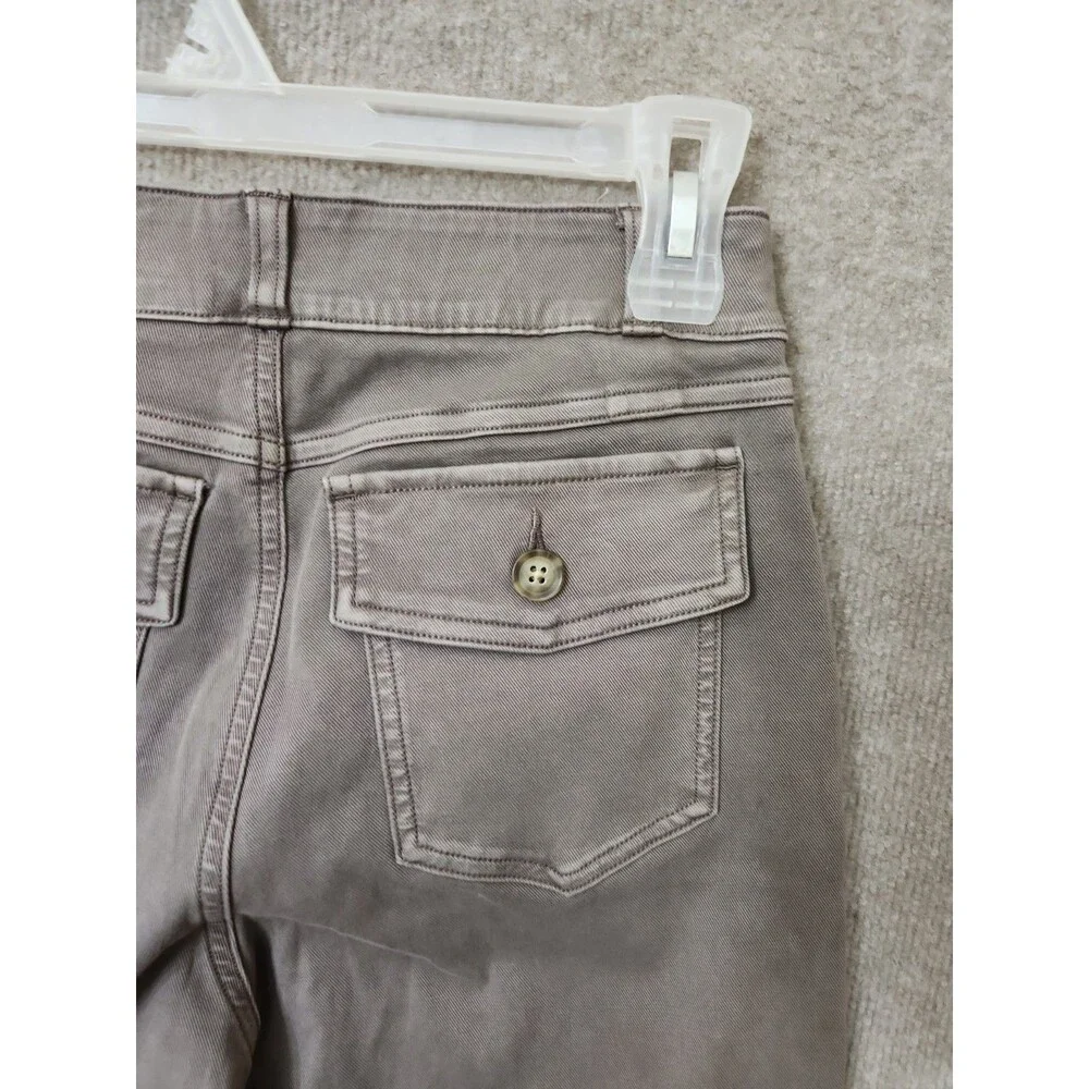 SPANX Supersmooth Stretch Twill Wide Leg Cropped Pants Womens S Smoke Pull On
